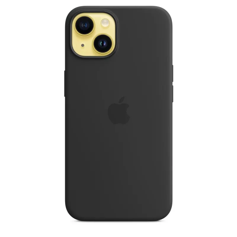 Cover Apple iPhone 14 siliconen case met MagSafe middernacht