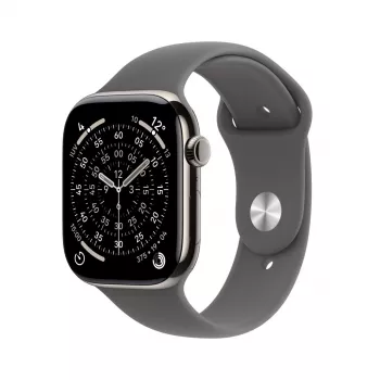 APPLE Watch Series 11 GPS + Cellular 46mm natuurlijk titanium behuizing met Stone Grey sportband M/L