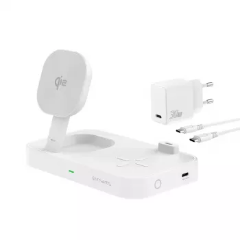 Draadloze oplader 4smarts Qi2 Universeel Wit Sneloplader Binnen AC 12V