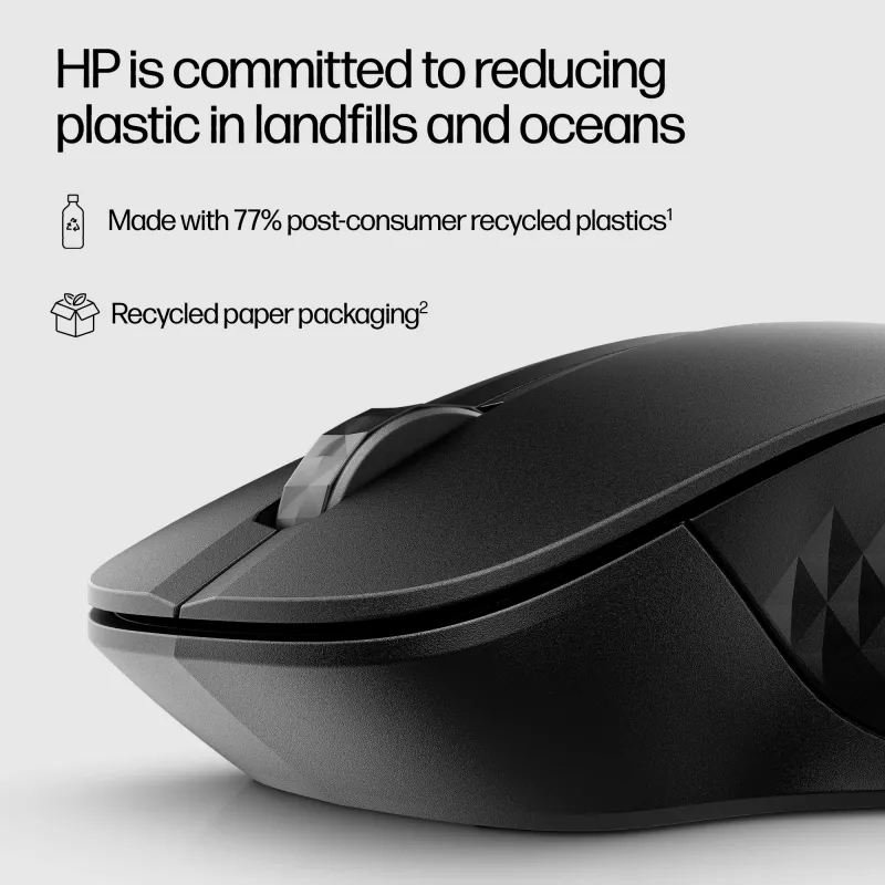 HP 430 Multi-Device Draadloze Muis, ambidexter, optisch, RF Draadloos + Bluetooth, 1200 DPI, Zwart