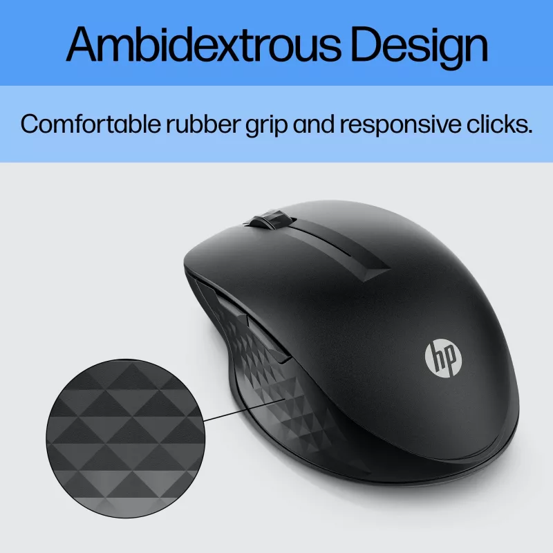 HP 430 Multi-Device Draadloze Muis, ambidexter, optisch, RF Draadloos + Bluetooth, 1200 DPI, Zwart