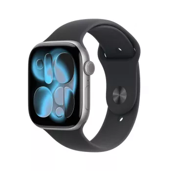 APPLE Watch Series 11 GPS + Cellular 46mm Space Grey aluminium behuizing met zwarte sportband S/M