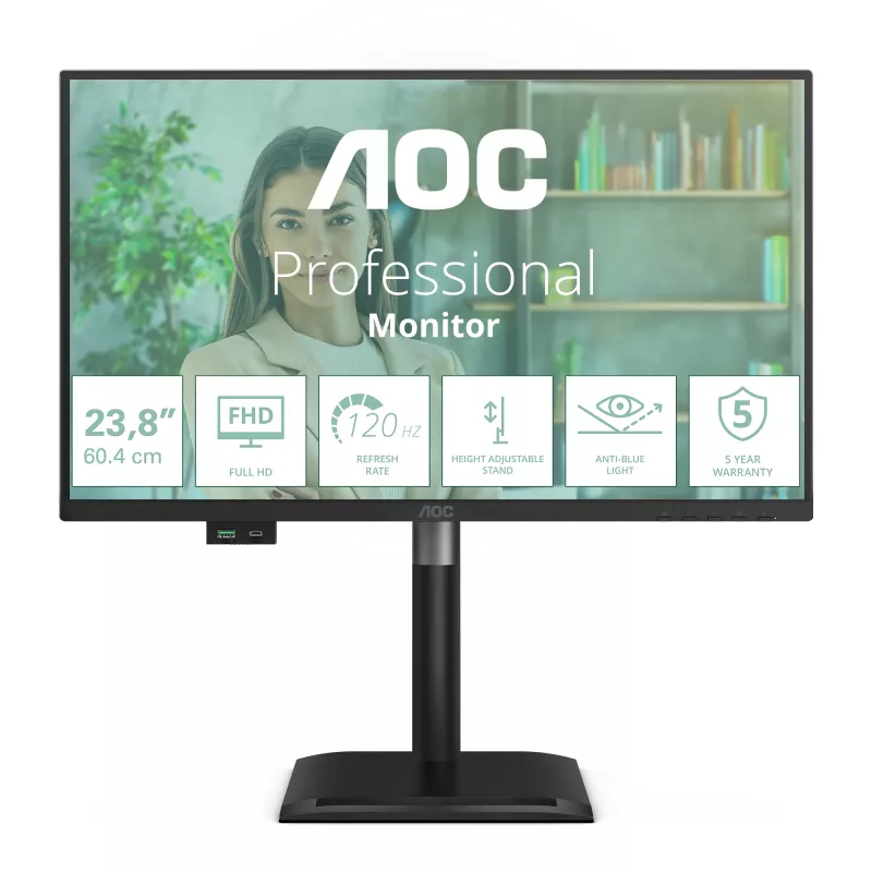 AOC 24P4U computermonitor 60,5 cm (23,8 inch) 1920 x 1080 pixel Full HD Zwart