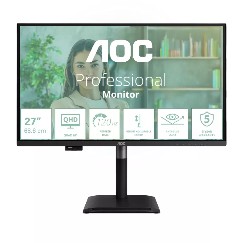 AOC Q27P4U computermonitor 68,6 cm (27 inch) 2560 x 1440 pixel Wide Quad HD Zwart