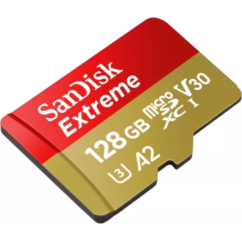 WESTERN DIGITAL Extreme microSDXC 128GB SD-adapter voor actiecamera's en drones 170MB/s 80MB/s A2 C10 V30 UHS-I U3