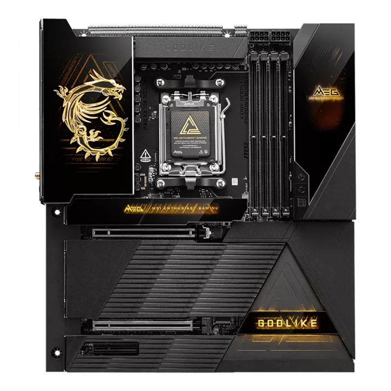 Moederbord MSI MEG X870E GODLIKE — X870E-chipset, AM5-socket, ATX, DDR5-ondersteuning