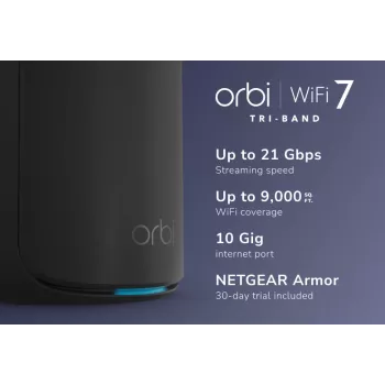 NETGEAR Orbi 870 tri-band (2,4 GHz / 5 GHz / 6 GHz) Wi-Fi 7 zwart 4 interne antennes