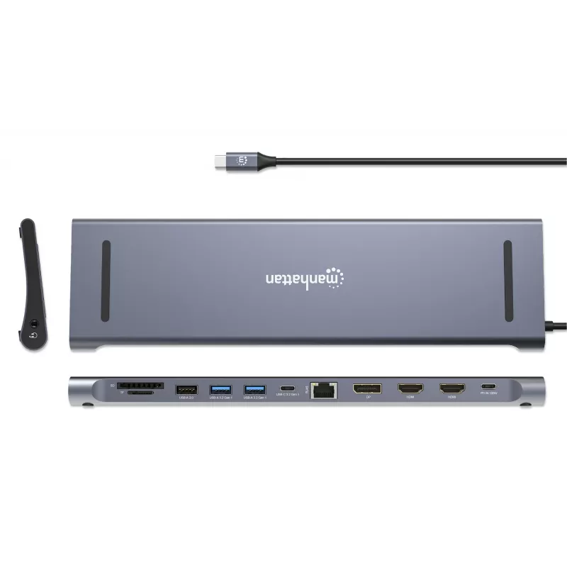 Dock/hub Manhattan USB-C 10 poorten 4K 60Hz Power Delivery