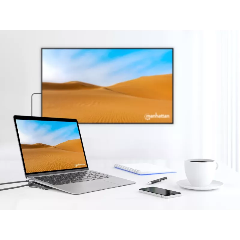 Dock/hub Manhattan USB-C 10 poorten 4K 60Hz Power Delivery