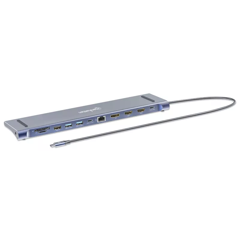 Dock/hub Manhattan USB-C 10 poorten 4K 60Hz Power Delivery