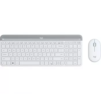 LOGITECH slanke draadloze toetsenbord- en muisset Mk470 - offwhite - Qwerty US/international