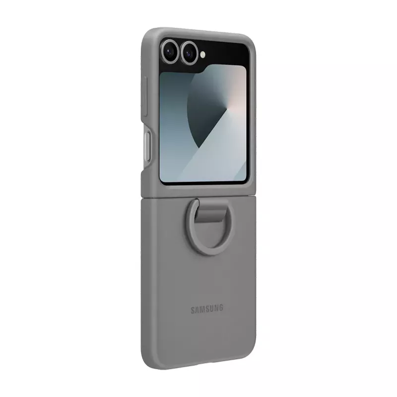 Samsung EF-PF741TJEGWW siliconen hoesje met ring voor Galaxy Z Flip6, grijs