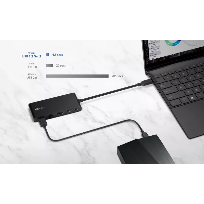 ASUS Dual 4K USB-C Dock DC201 bedraad USB 3.2 Gen 2 (3.1 Gen 2) Type-C zwart