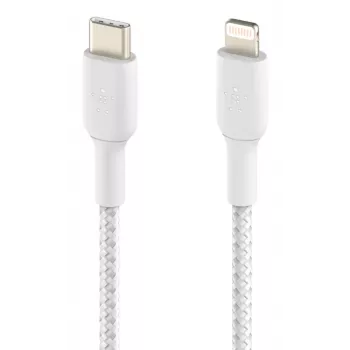BELKIN Lightning-naar-USB-C-kabel gevlochten 1m wit