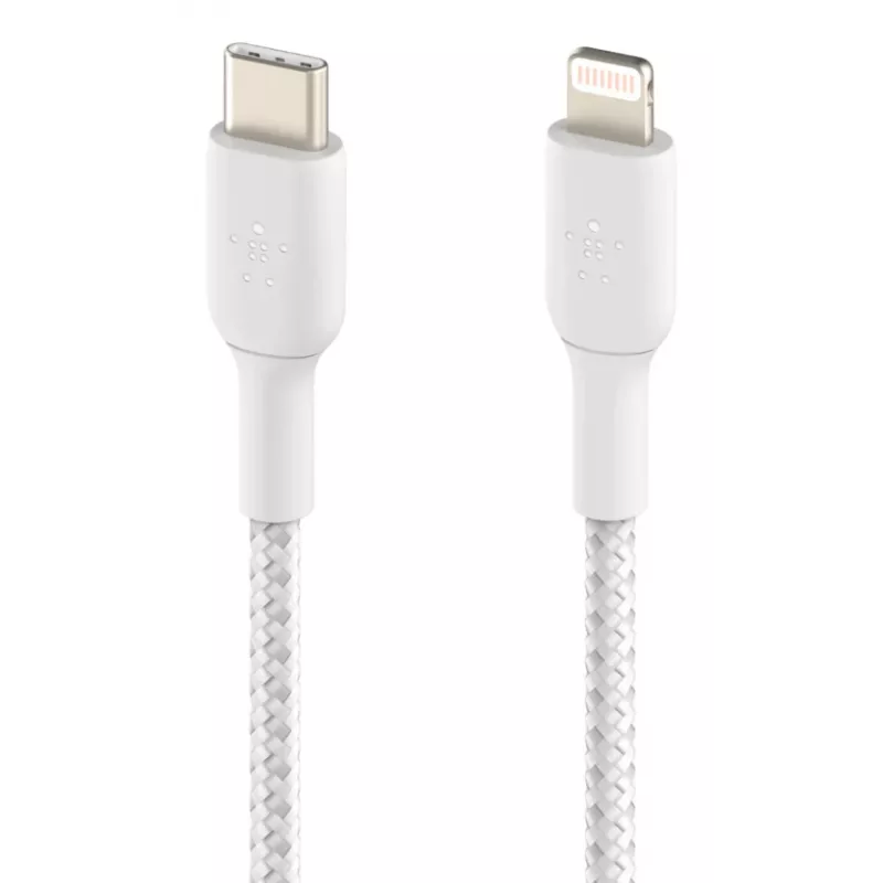 BELKIN Lightning-naar-USB-C-kabel gevlochten 1m wit