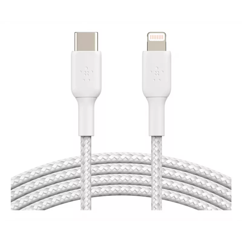 BELKIN Lightning-naar-USB-C-kabel gevlochten 1m wit