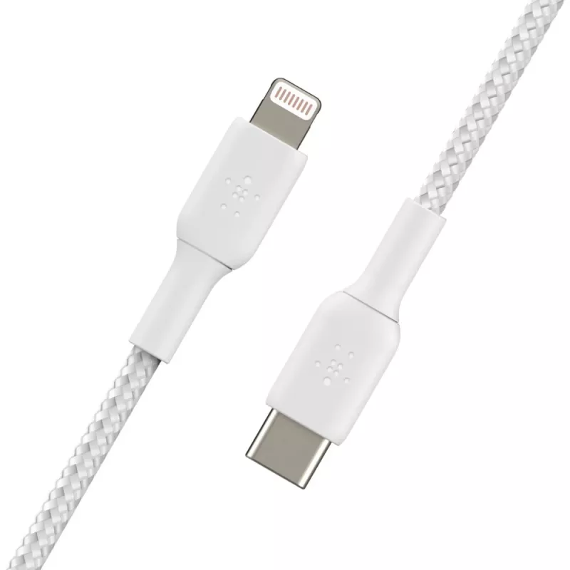 BELKIN Lightning-naar-USB-C-kabel gevlochten 1m wit
