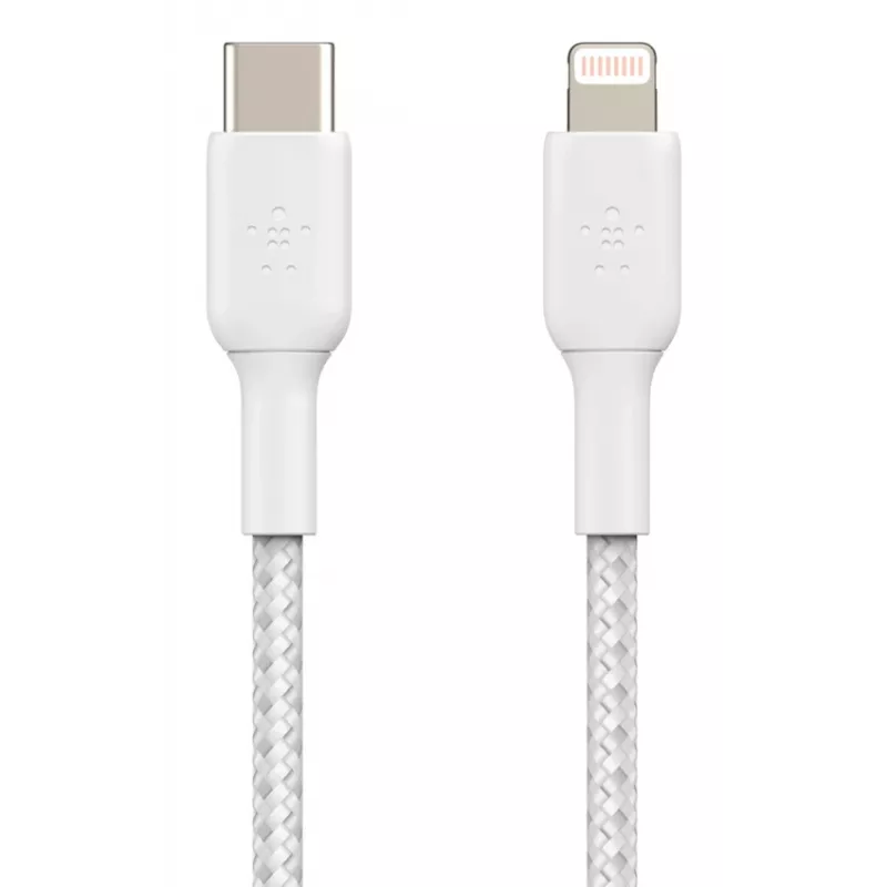BELKIN Lightning-naar-USB-C-kabel gevlochten 1m wit