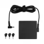 Voeding ASUS U90W-01 (ADP-90LE B) 90W, 100–240V ingang, passieve koeling, 75×75 mm, 0,16 m kabel, zwart