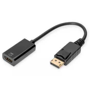 DIGITUS DP - HDMI-kabel 20 cm zwart DP - HDMI Type-A M/F HDMI 2.0