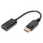 DIGITUS DP - HDMI-kabel 20 cm zwart DP - HDMI Type-A M/F HDMI 2.0