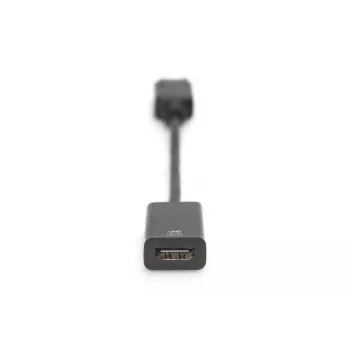 DIGITUS DP - HDMI-kabel 20 cm zwart DP - HDMI Type-A M/F HDMI 2.0