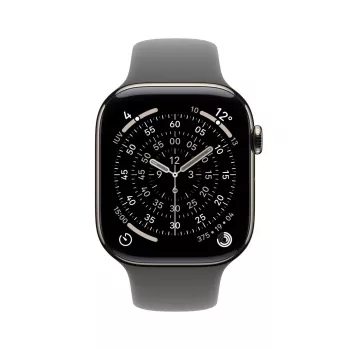 APPLE Watch Series 11 GPS + Cellular 42mm natuurlijk titanium behuizing met Stone Grey sportband S/M