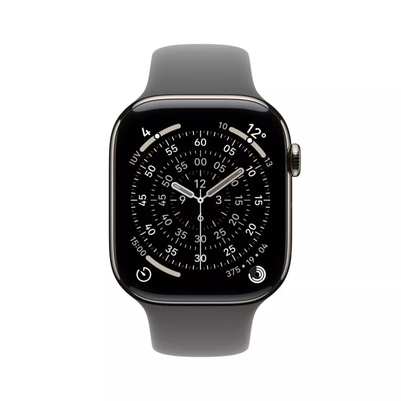 APPLE Watch Series 11 GPS + Cellular 42mm natuurlijk titanium behuizing met Stone Grey sportband S/M