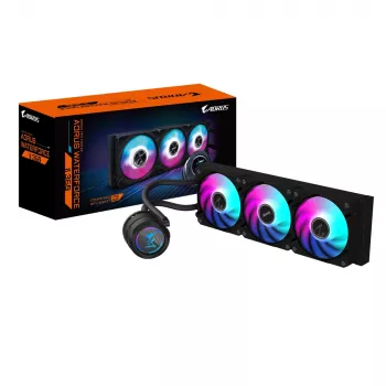 GIGABYTE AORUS WATERFORCE II 360 AIO vloeistof-CPU-koeler - 3x120mm ARGB-ventilatoren, slide-in vergrendelingsmechanisme, DAISY-CHAIN, compatibel met Intel LGA 1851 en AMD AM5