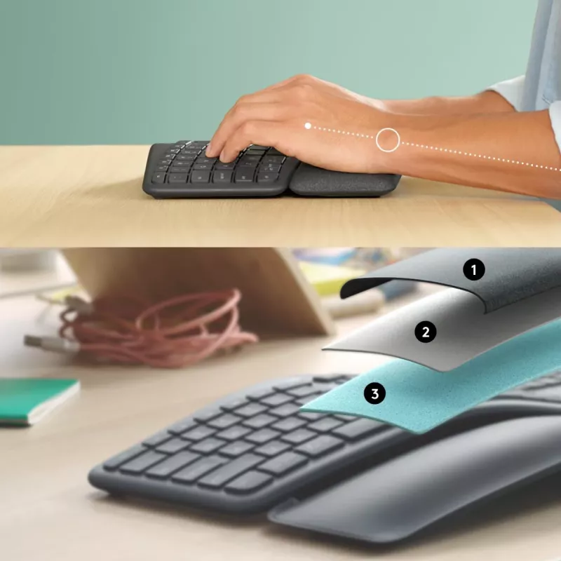 LOGITECH Ergo K860 - draadloos split-toetsenbord grafiet Qwerty US/International
