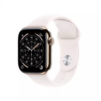APPLE Watch Series 11 GPS + Cellular 46mm goud titanium behuizing met Light Blush sportband S/M