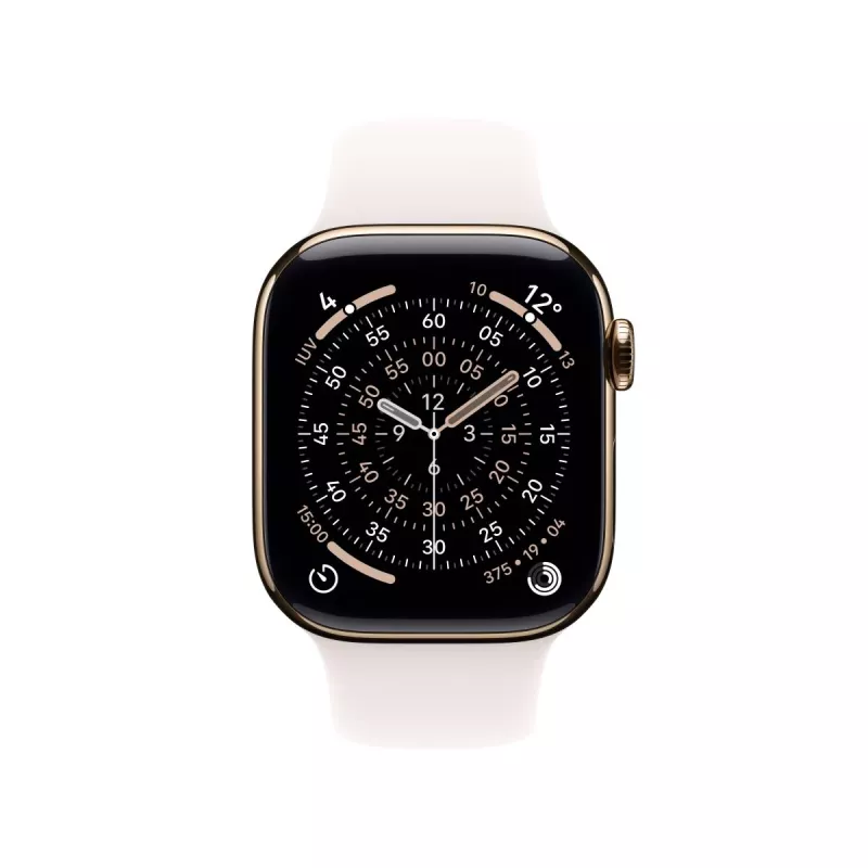 APPLE Watch Series 11 GPS + Cellular 46mm goud titanium behuizing met Light Blush sportband S/M