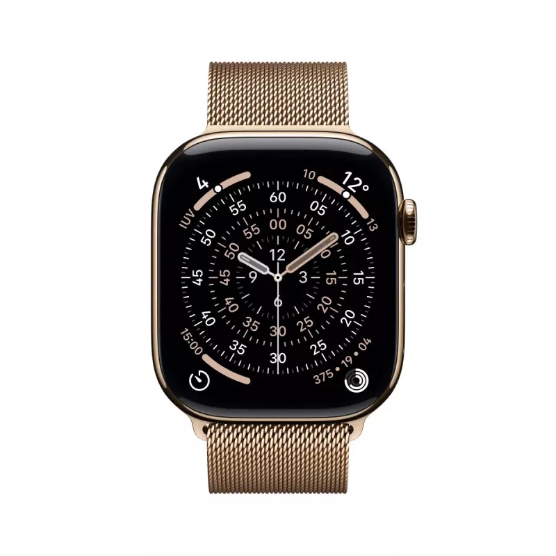 APPLE Watch Series 11 GPS + Cellular 46mm goud titanium behuizing met goud Milanese Loop - M/L