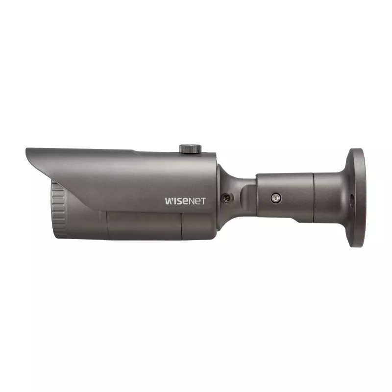 Hanwha QNO-7012R IP-bulletcamera, 4 MP, voor buiten, PoE, IR, IP66, IK10, grijs