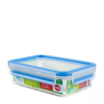 EMSA 508539 voorraaddoos rechthoekige box 0,8 L transparant 8 stuks