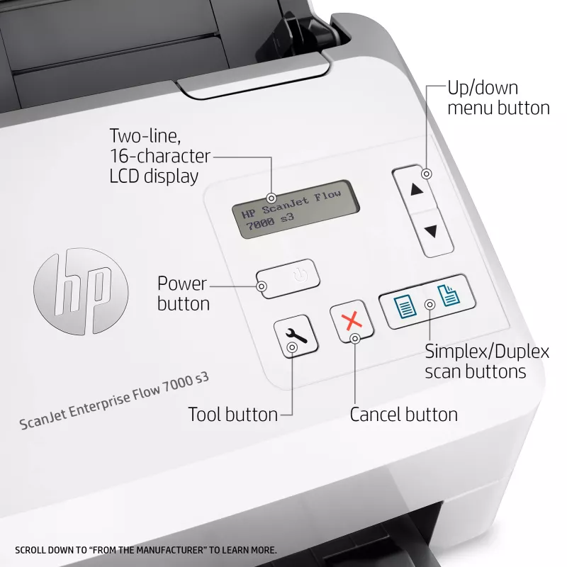 HP Scanjet Enterprise Flow 7000 s3 sheetfed scanner 600 x 600 DPI A4 wit