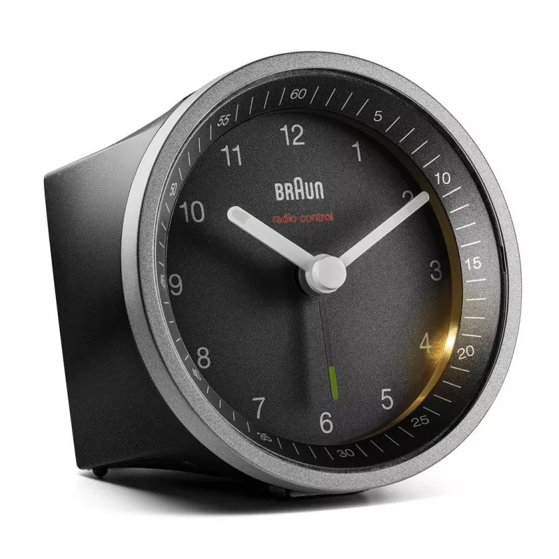 Braun BC07SB-DCF quartzwekker zwart, zilver