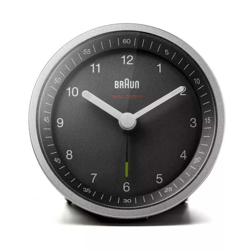 Braun BC07SB-DCF quartzwekker zwart, zilver
