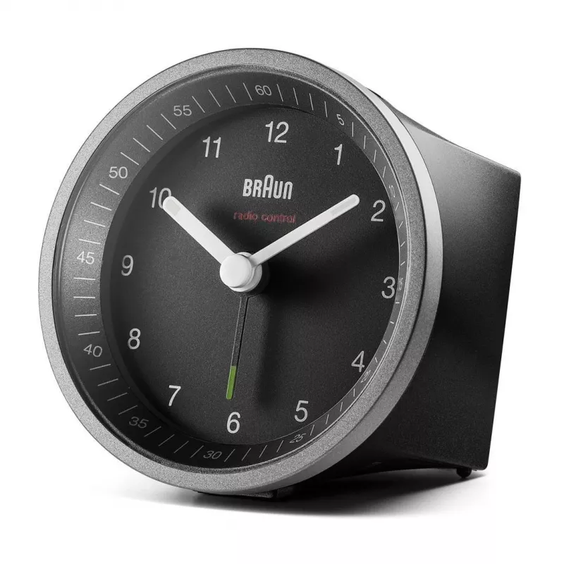 Braun BC07SB-DCF quartzwekker zwart, zilver