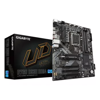 GIGABYTE B760 DS3H DDR4 moederbord - ondersteunt Intel Core 14e generatie CPU's, 18+2+1 fasen digitale VRM, tot 5333 MHz DDR4 (OC), 2x PCIe 4.0 M.2, GbE LAN, USB 3.2 Gen 2