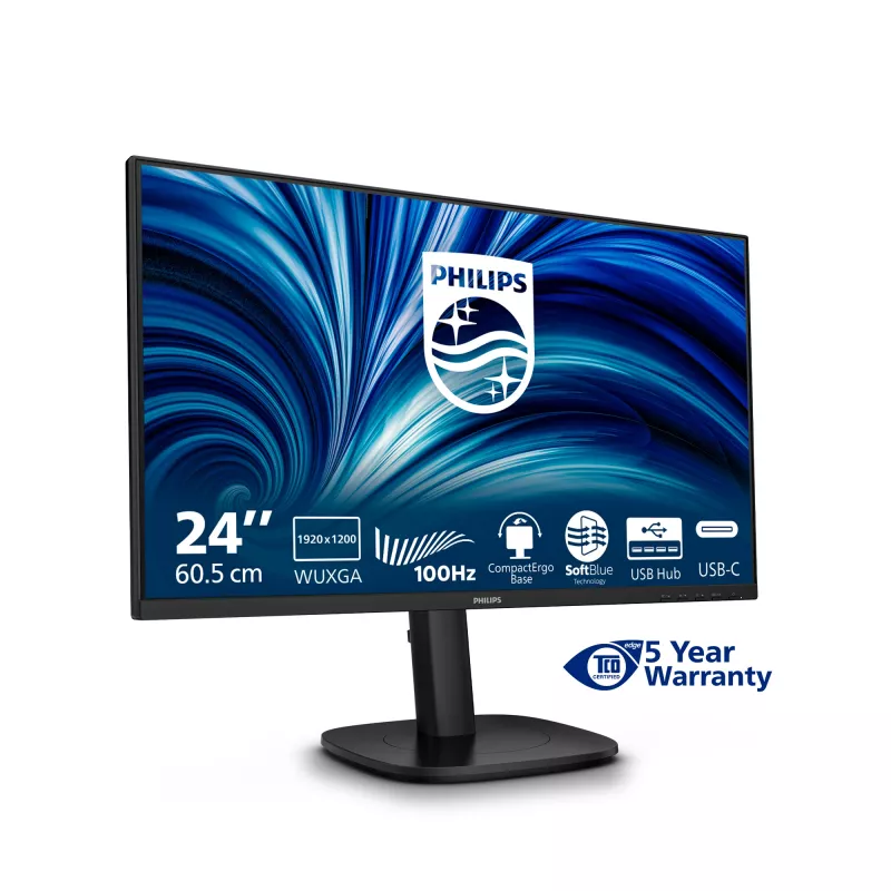 Philips 3000 serie 24B2N3200D/00 computermonitor 61,2 cm (24,1 inch) 1920 x 1200 pixels WUXGA LCD zwart
