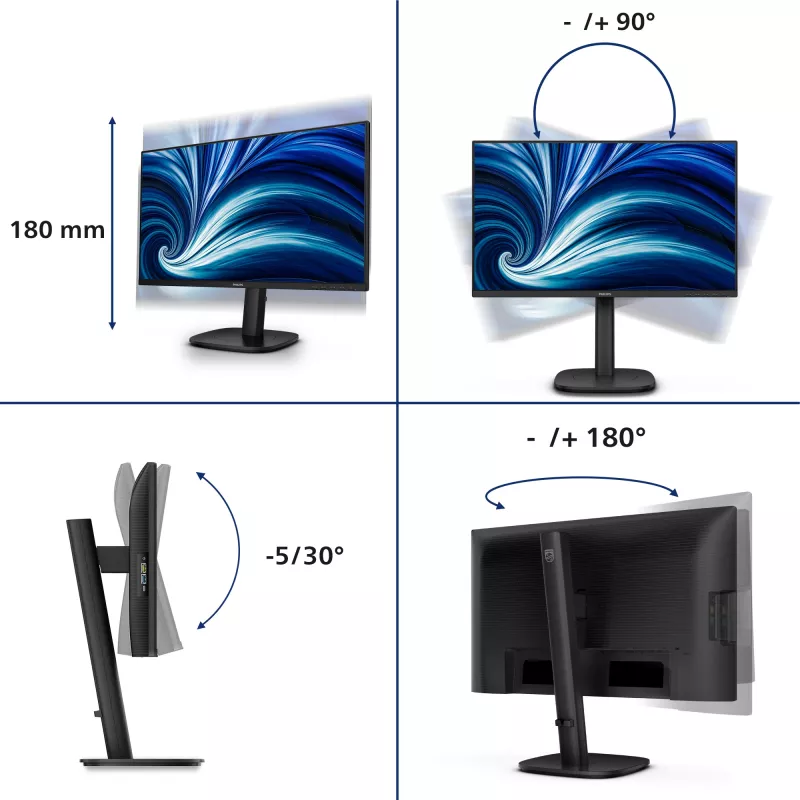 Philips 3000 serie 24B2N3200D/00 computermonitor 61,2 cm (24,1 inch) 1920 x 1200 pixels WUXGA LCD zwart