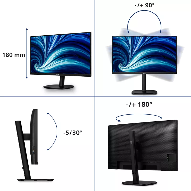 Philips 32B2U3601/00 computermonitor 80 cm (31,5 inch) 2560 x 1440 pixels Quad HD LCD zwart