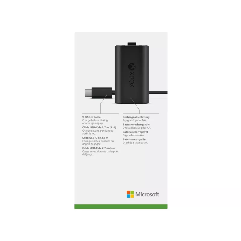 Microsoft Xbox Play & Charge Kit (SXW-00002) oplaadbare batterij met USB-C-kabel, zwart