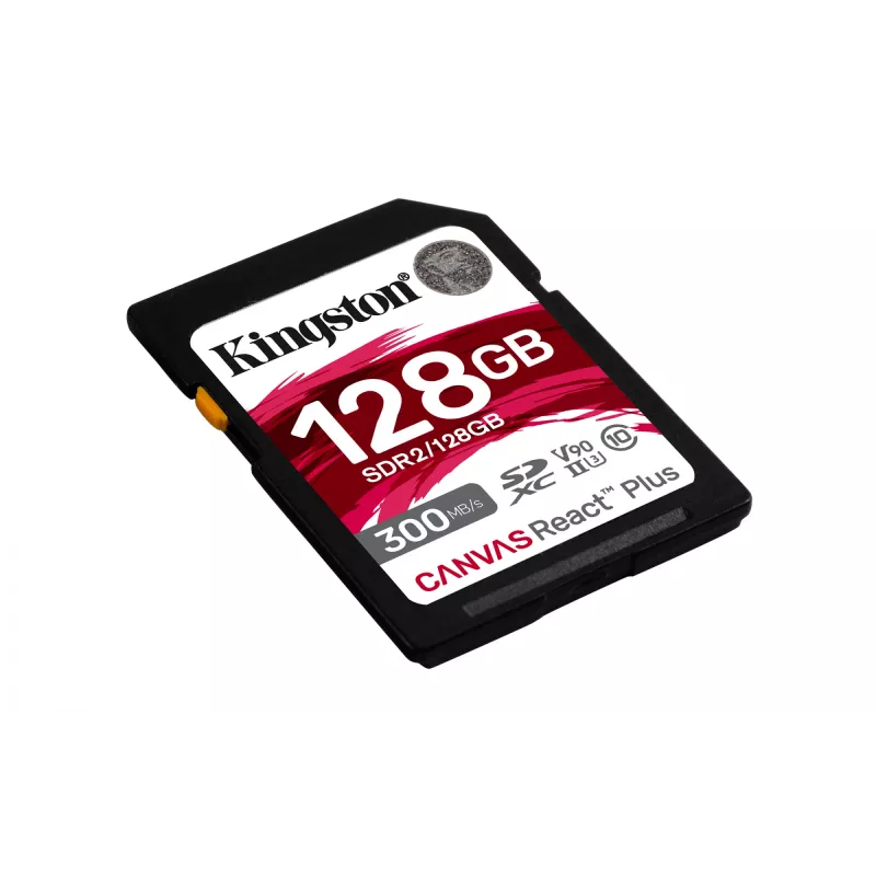 Kingston Technology 128 GB Canvas React Plus SDXC UHS-II 300R/260W U3 V90 voor Full HD/4K/8K