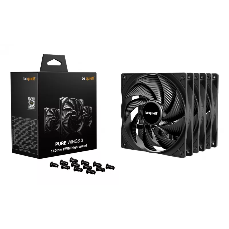 be quiet! Pure Wings 3 140mm | PWM high-speed triple pack computercaseventilator 14 cm zwart 3 stuks