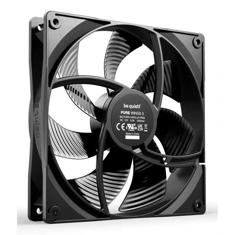 be quiet! Pure Wings 3 140mm | PWM triple pack computercaseventilator 14 cm zwart 3 stuks