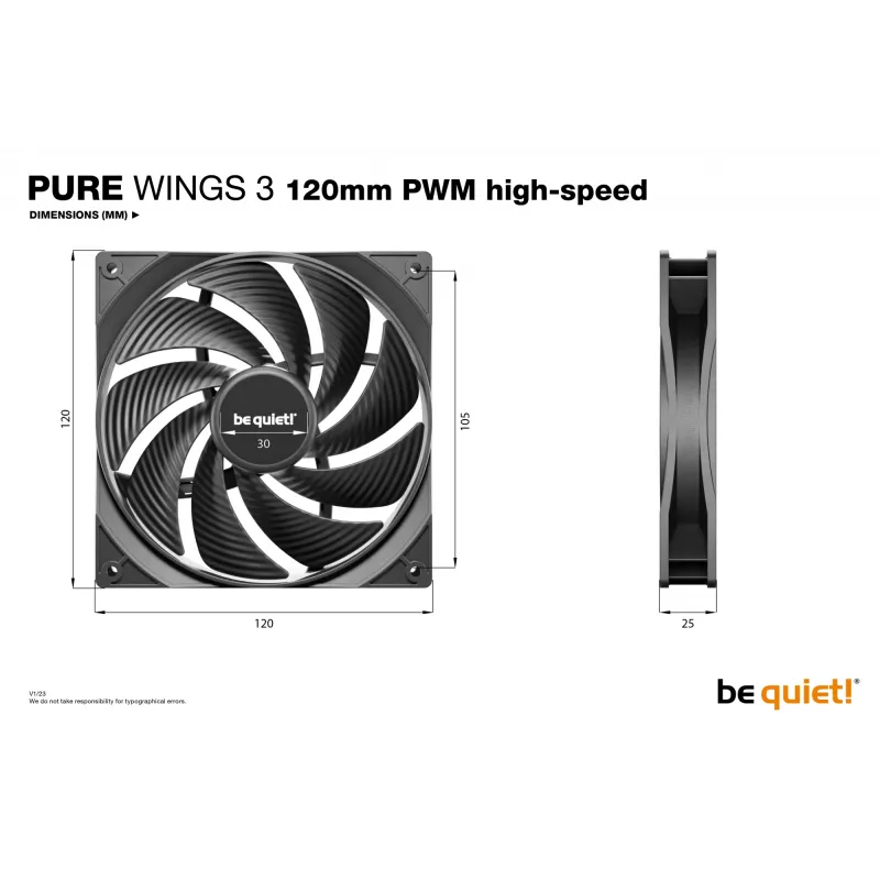 be quiet Pure Wings 3 120mm | PWM high-speed triple pack computercaseventilator 12 cm zwart 3 st.