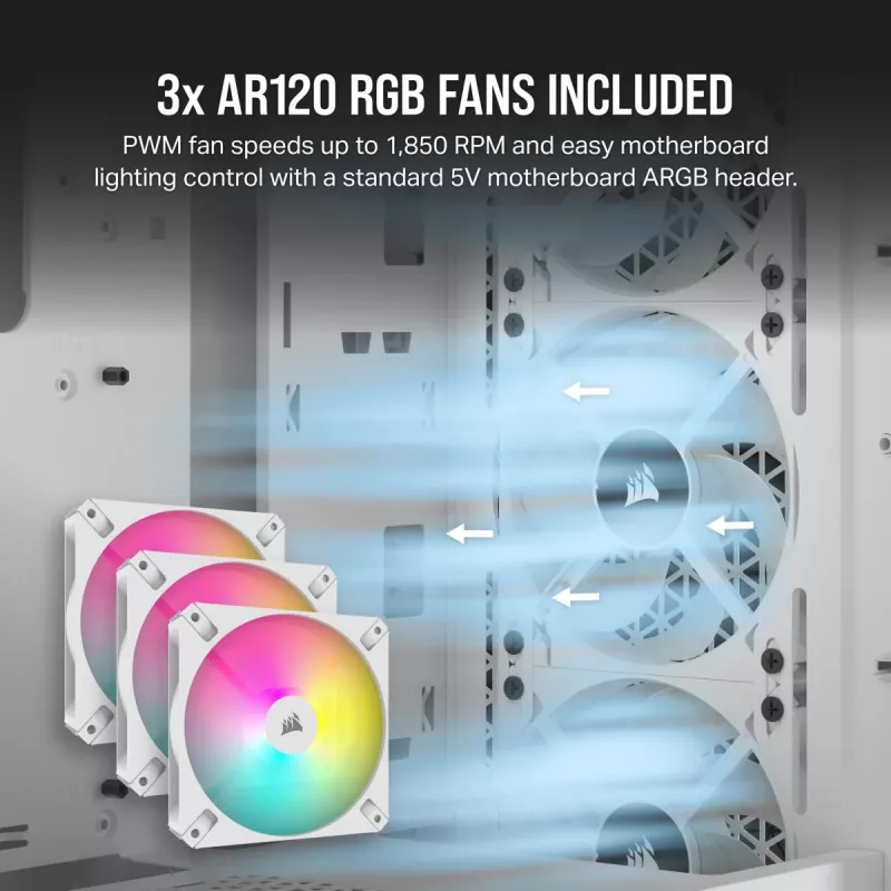 CORSAIR mid-tower pc-behuizing - 3000d RGB Airflow - wit