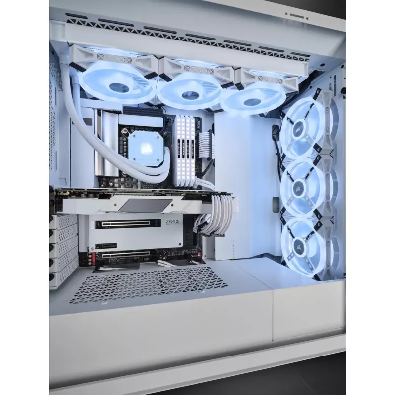 CORSAIR Mid-Tower Smart Case - iCUE 5000X - RGB QL Edition Tempered Glass True - wit